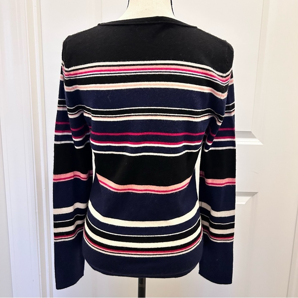 Diane Von Furstenberg Multicolor Striped Cashmere Sweater SZ M - Picture 2 of 5